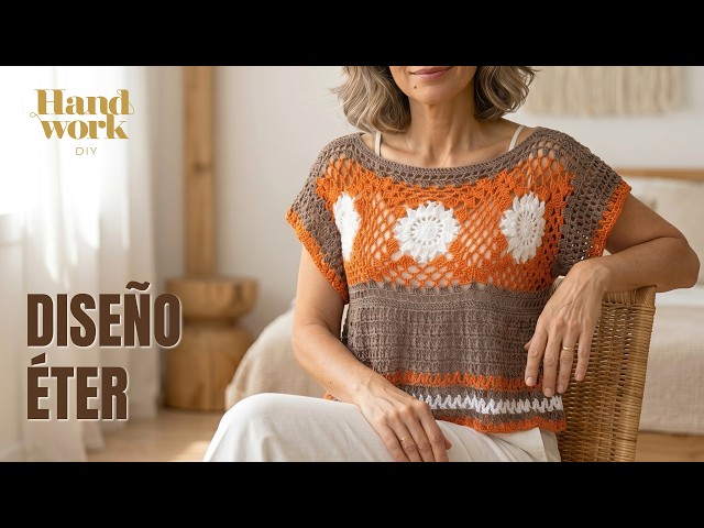 Crochet Blouse with yarn scraps: THE NEW LUXURY (Designer Piece)