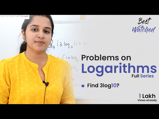 Aptitude Made Easy – Problems on Logarithms Full series, Learn maths #withme #StayHome