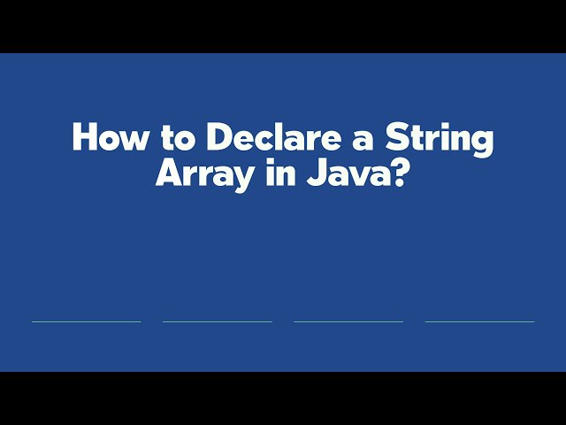 How to Declare a String Array in Java?