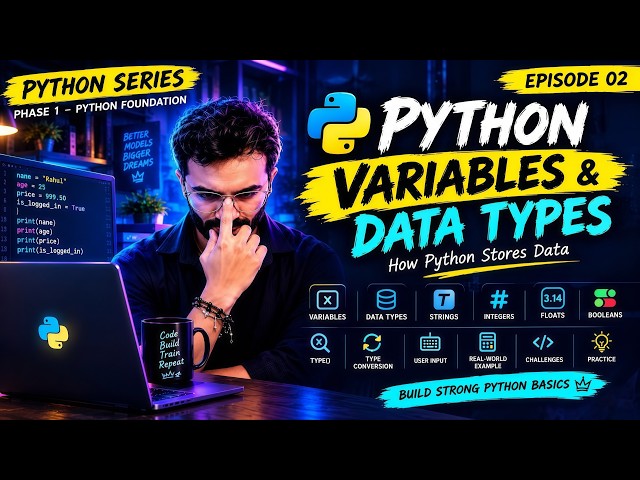 Python Variables & Data Types Explained 🐍 | Python for Beginners |