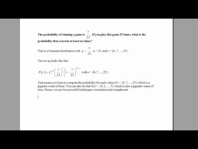 How to Solve a Binomial Distribution Word Problem Using a Shortcut Method. [HD]