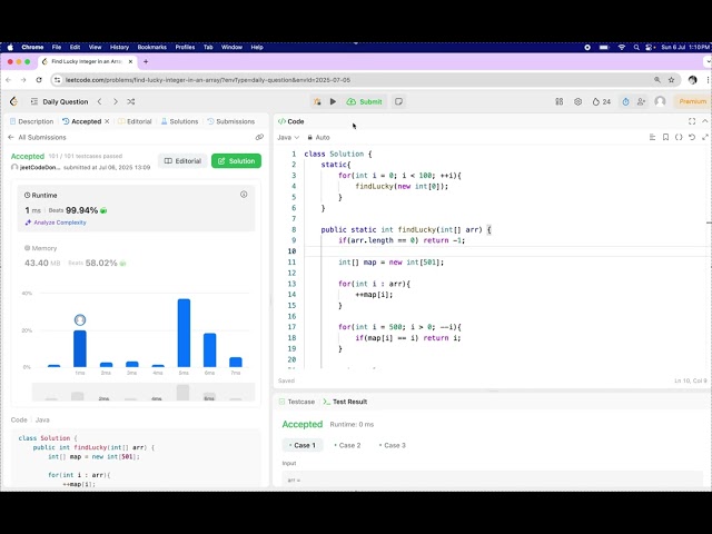 1394. Find Lucky Integer in an Array
