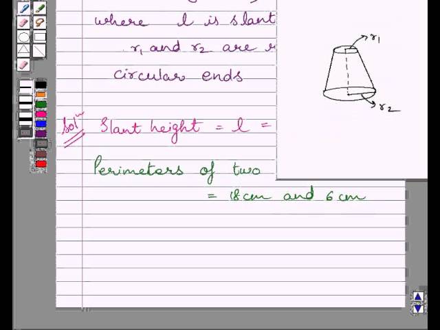 Example:Find Curved Surface Area of Frustum of a Cone