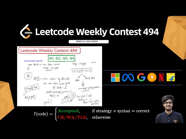 Leetcode Weekly Contest 494 || Q1, Q2, Q3, Q4 || DP, Subset Sum, Bitwise OR/XOR || C++ || Watch 2X 🚀