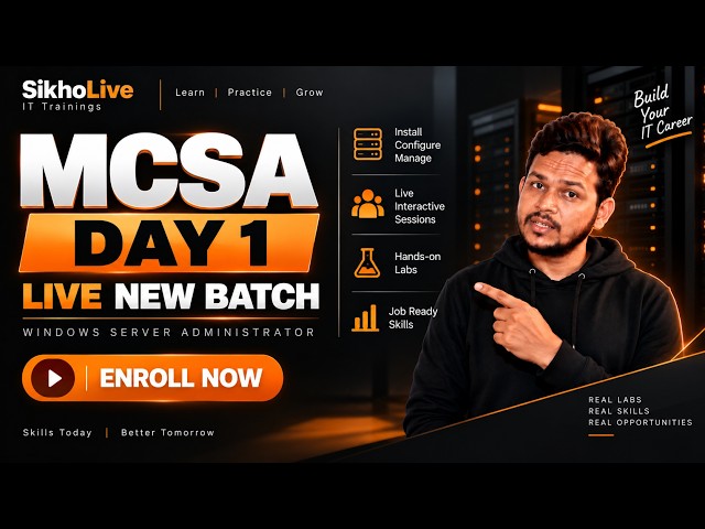 MCSA Live Batch Day 1 | Windows Server Administration Training