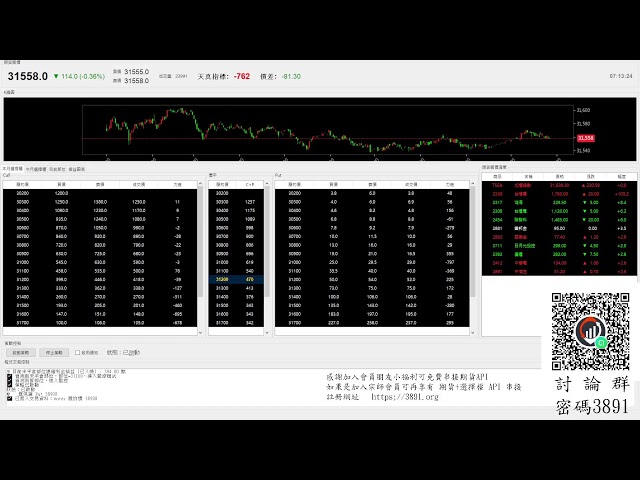 【天真選擇權】 2026-0119-程式交易-python-api-盤中實況-
