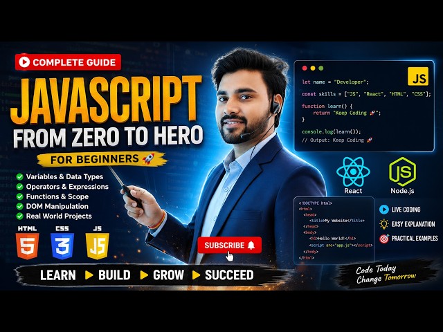 JavaScript Complete Course for Beginners | From Zero to Hero Variables, Data Types, Operators & More