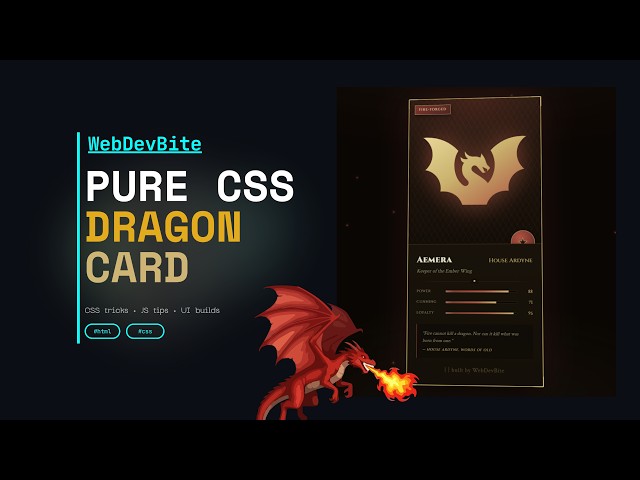 I built a Dragon Card UI with pure CSS | Animated Dragon Card #html #css