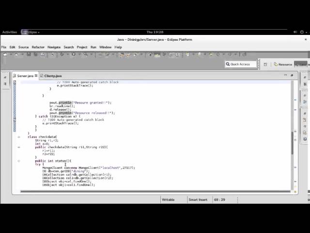 Dining philosophers problem (code)