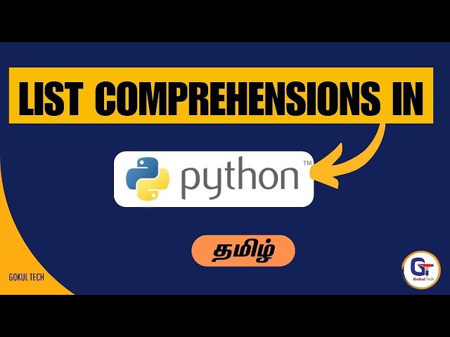 List Comprehensions | Tamil | Python | Python Tutorial in Tamil | #gokultech