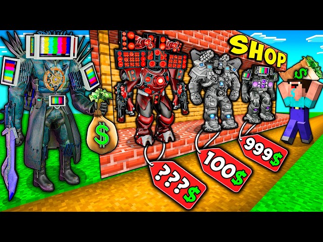 SECRET SHOP of TITAN BOSS TEAM vs SKIBIDI TOILET and UPGRADED SPEAKER MAN in MINECRAFT animation