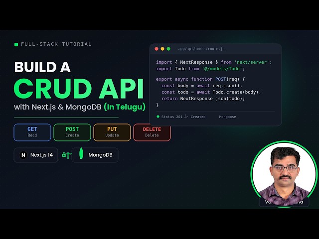 NextJS CRUD API Tutorials in Telugu #1