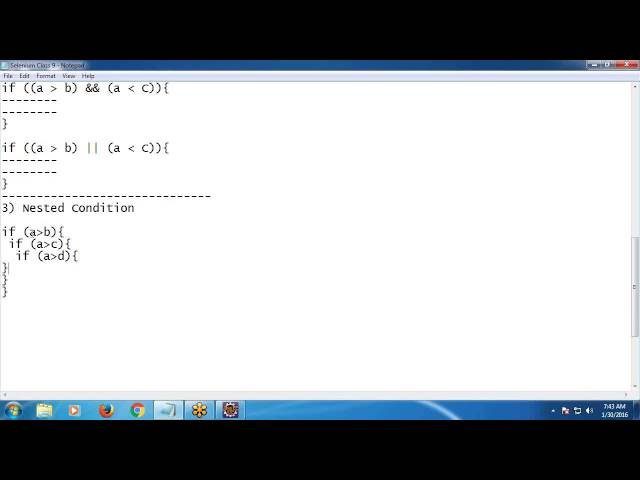 Selenium Tutorial 9: Java Conditional and Loop Statements