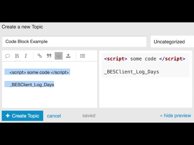 How to use Code Blocks in Discourse