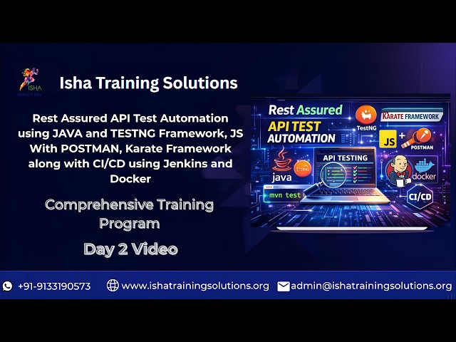 API Rest Assured Day 2 video on 11th June 2026.Contact/WhatsApp us on +91- 9133190573 to enroll
