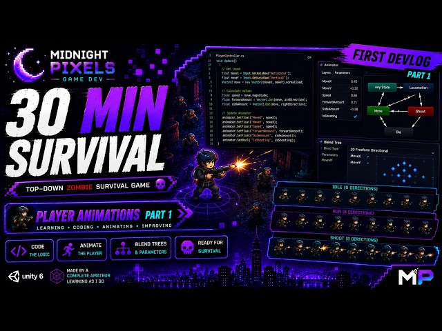 30 Min Survival - Devlog 1 - Player Animations Part 1