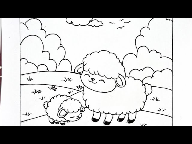 How to Draw Cute Sheep 🐑 | Easy Step-by-Step Drawing for Kids & Beginners!!