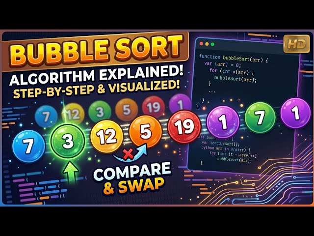Bubble Sort Algorithm Explained | Step-by-Step & Visualized