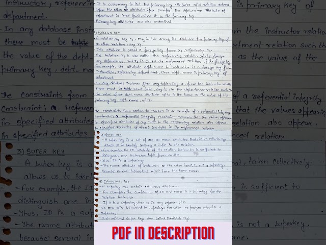 (PDF) KEYS IN DBMS | #pdf #dbms #computerscience #bca