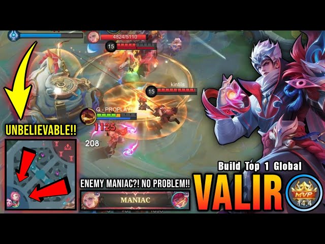 Enemy MANIAC?! No Problem!! Roamer Valir Carry The Game!! - Build Top 1 Global Valir ~ MLBB