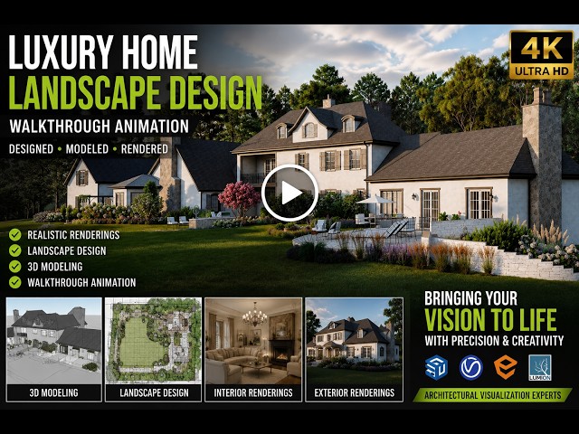 Luxury Home 3D Visualization | Landscape Design & Architectural Walkthrough