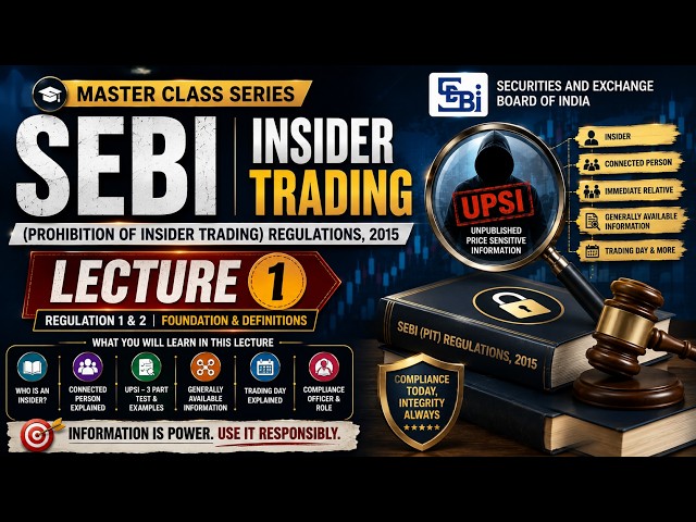 ⚖️ SEBI Insider Trading Master Class Series | Lecture 1 | Insider, Connected Person & UPSI3.