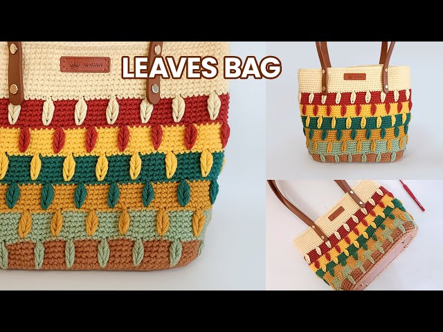 Super Easy! How to crochet a Leaves Tote Bag | Step-by-step tutorial