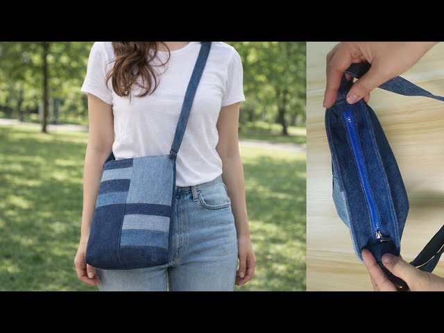 DIY Patchwork Crossbody Bag with Recessed Zipper | Crossbody Bag Sewing Tutorial #handmade #diy