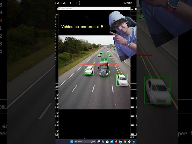 Contador de carros con OpenCV y YOLO. #programacion #python #computervision