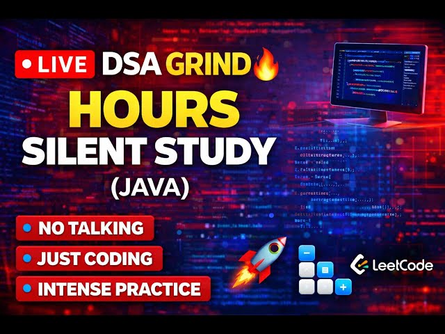 CRACKING DSA LIVE 🚀 Silent Study | LeetCode + Java Practice