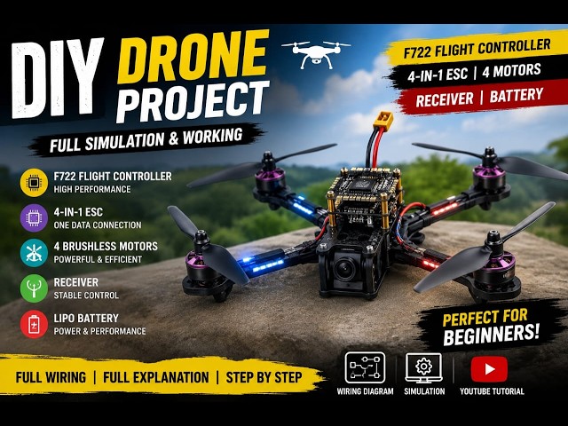 DIY Drone Project Using Flight controller F722| Full Wiring