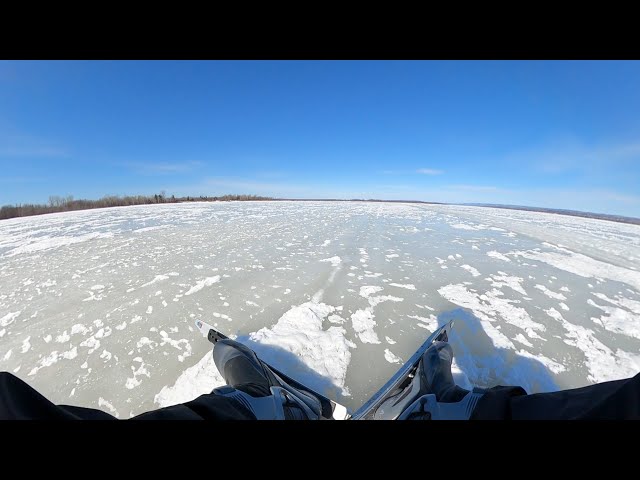 Speed skating on rough ice, Shirleys Bay, Ottawa River, Canada