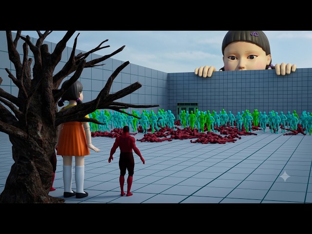 【Houdini】Complex Crowd Simulation with 【Squid Game】