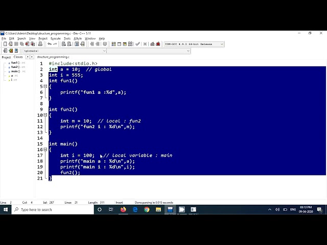 C Programming - local,global,static variables