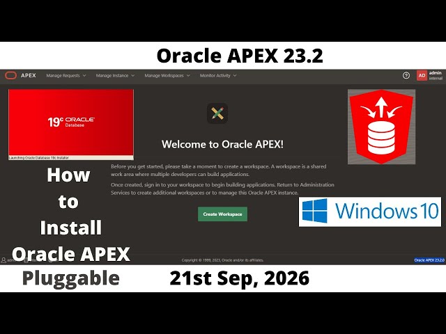 How to Install Oracle APEX 23.2 | DB 19c Pluggable | Windows 10 | Omar Baig