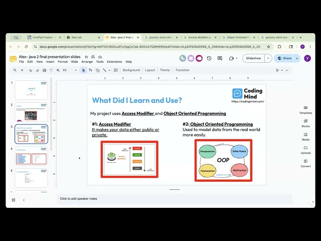 Alex's final presentation from Java 2 course