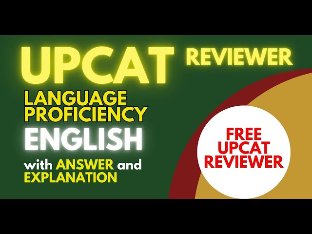 Free UPCAT 2025 Reviewer with Answer and Explanation in Language Proficiency English @examreviewph