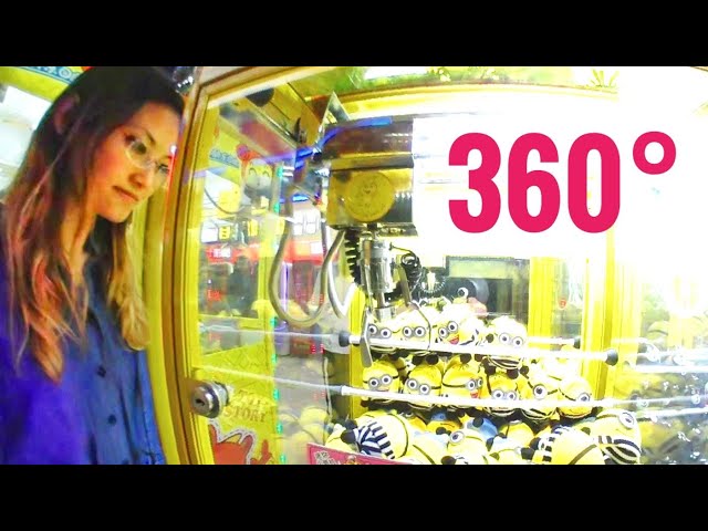 How to not play Claw Machine Arcade Fail Compilation 360 VR video Google Cardboard