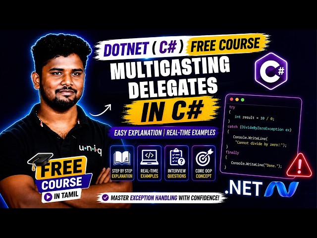 Dotnet C# Free Course 2026 | Ep 54 | C# Multicasting delegates in Tamil
