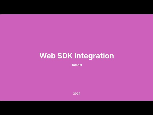 Web SDK - Angular Application Integration Tutorial