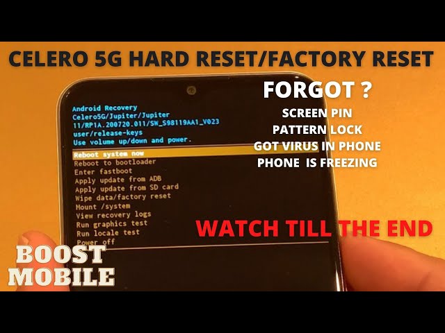 Celero 5G hard reset | Remove Pin, Password, FaceLock | Boost Mobile