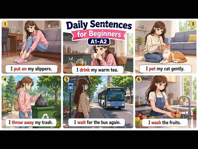 🌞 Start Speaking English: Daily Sentences for Beginners ☕🎧