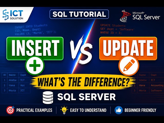 SQL INSERT vs UPDATE Explained  SQL Server Tutorial for Beginners (2026)