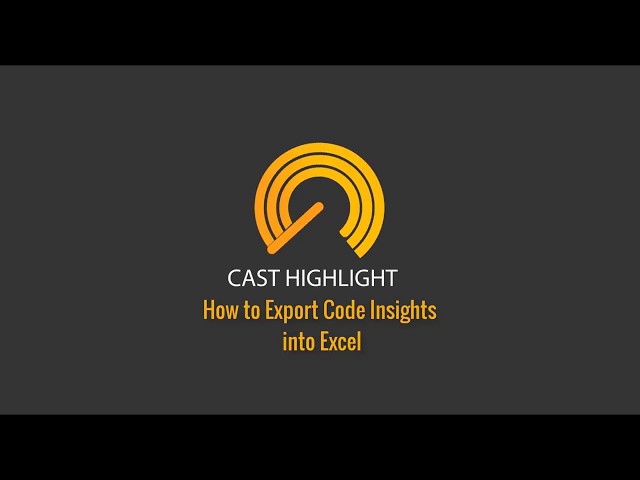 CAST Highlight   How to Export Code Insights into Excel