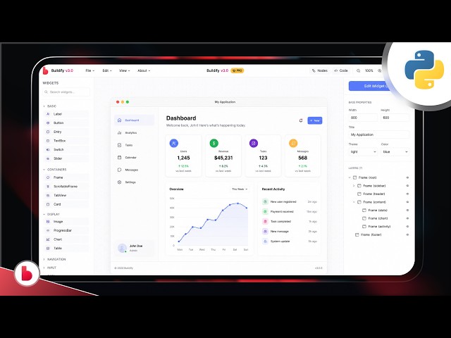 Create Beautiful Python GUI in 5 Minutes 🐍   | Buildfy v3.0 : Modern GUIs with Drag & Drop