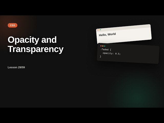 Opacity and Transparency | CSS Tutorial for Beginners