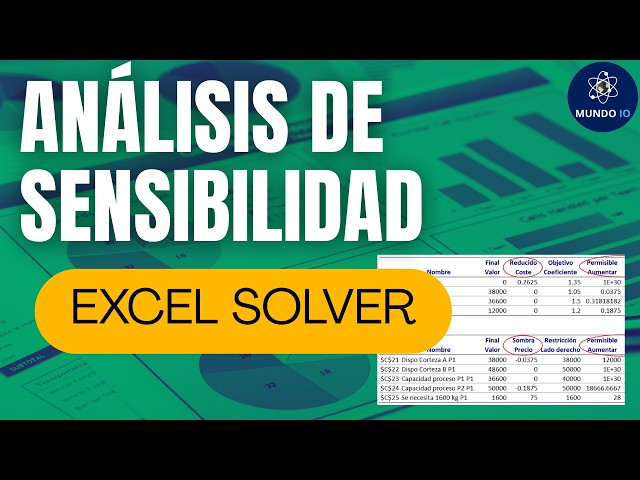 Análisis de Sensiibilidad con Solver de Excel