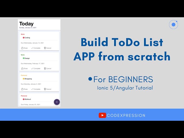 Build ToDo List App From SCRATCH - For BEGINNERS using Ionic