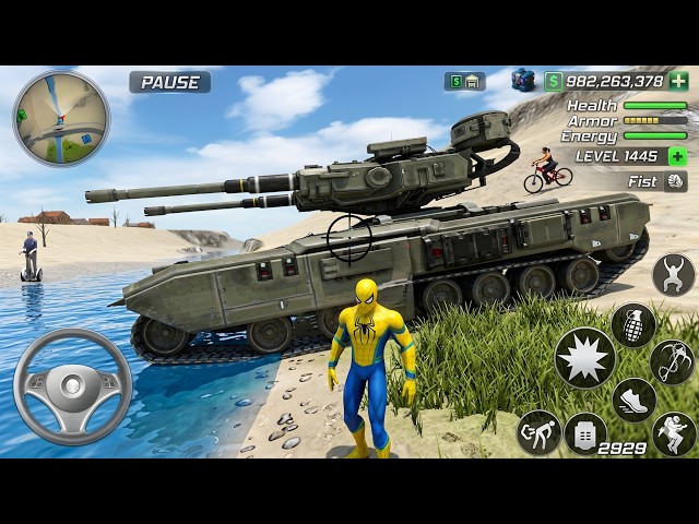 Amazing Spider Superhero Army Tank in Open World Game - Android Gameplay
