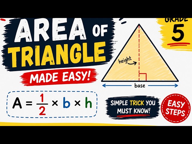 Area of Triangle Made Easy | Step by Step Math for Kids